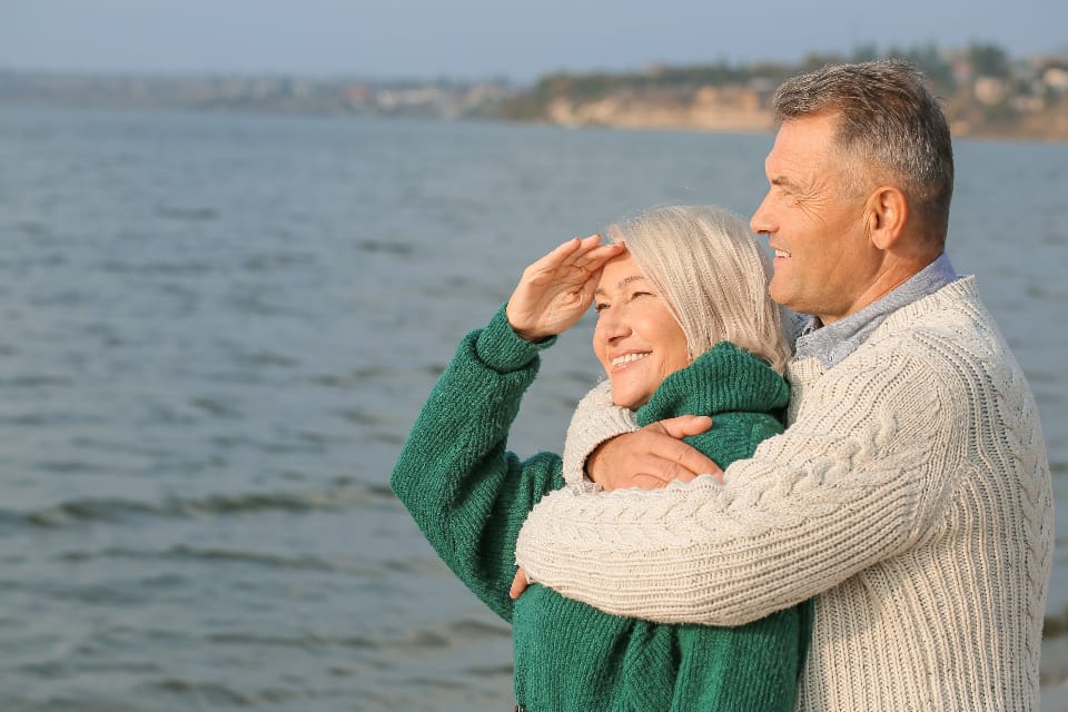 Senior couple spending time together outdoors