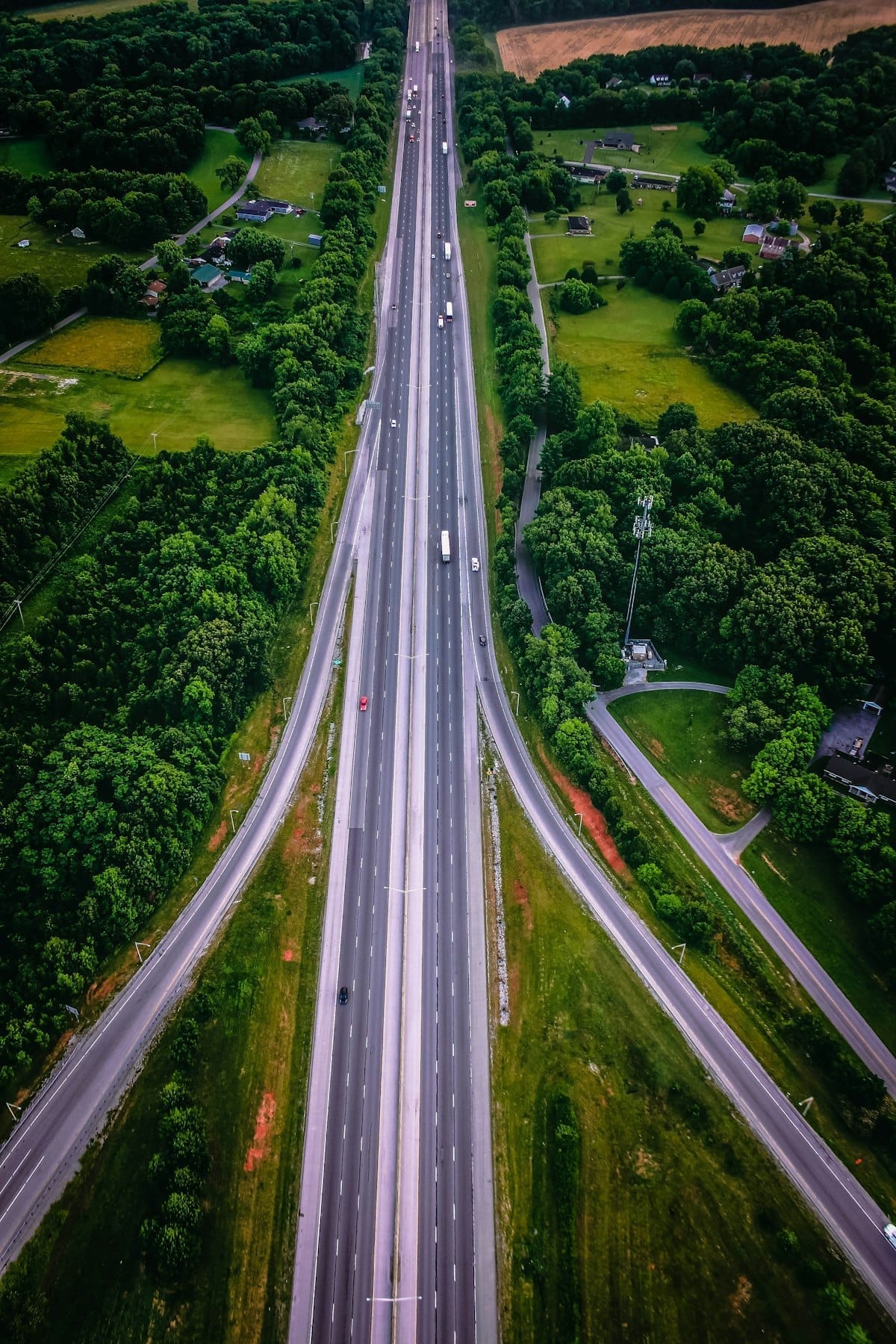 Aerial view of Wisconsin highway representing auto liability insurance coverage limits