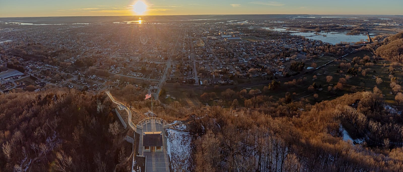 Sunset over La Crosse, Wisconsin from Grandad Bluff